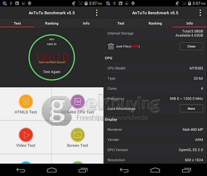 Ampe A695 3G/2G Phone Call Tablet PC 6.95 Inch Quad Core Android 4.4 IPS Screen 8GB ROM - White