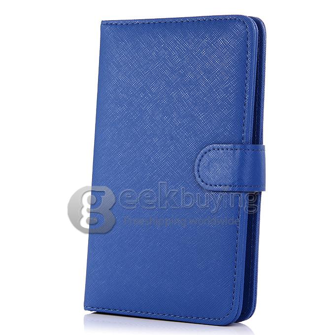 Universal Leather Keyboard Holster Case for 7 Inch Tablet PC - Blue