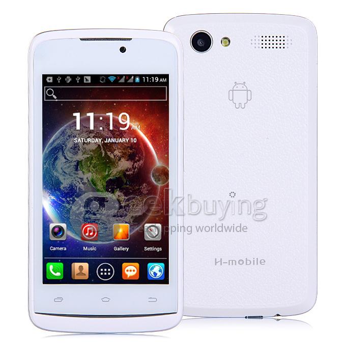 H-mobile F5 4.0 Inch Android 4.2 OS Cell Phone MTK6572 Dual Core 1.0GHz Smartphone 2.0MP Bluetooth WIFI - White