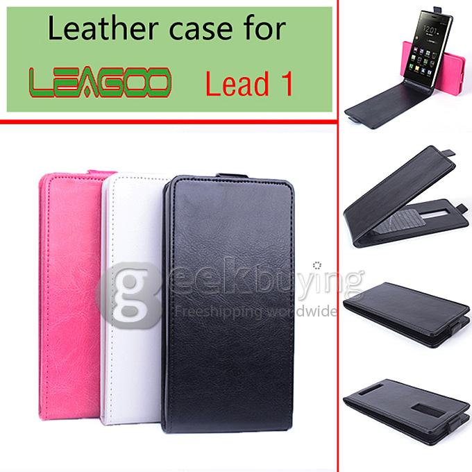 Protective Hard Cover Flip Stand Leather Case for Leagoo Lead 1 -Black