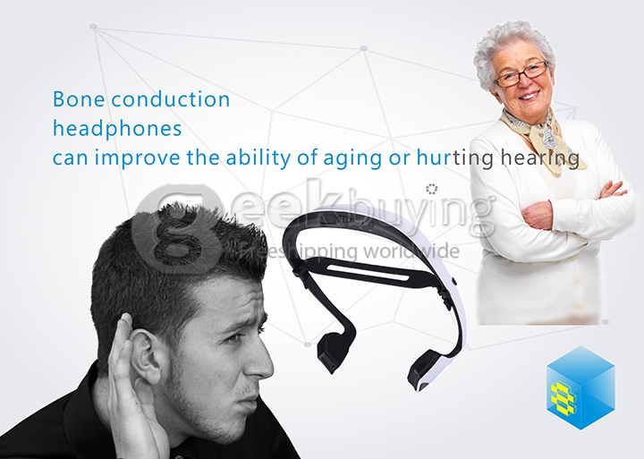 Digicare DO Bone Conduction Headphone Ear Hook Wireless Bluetooth Earphone with NFC and Speaker Connection Call Function - White