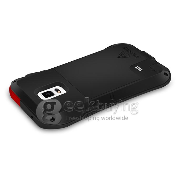 Lovemei Aluminum Powerful Shockproof Gorilla Glass Metal Case Protective Cover for Galaxy Note4 N9100 - Black