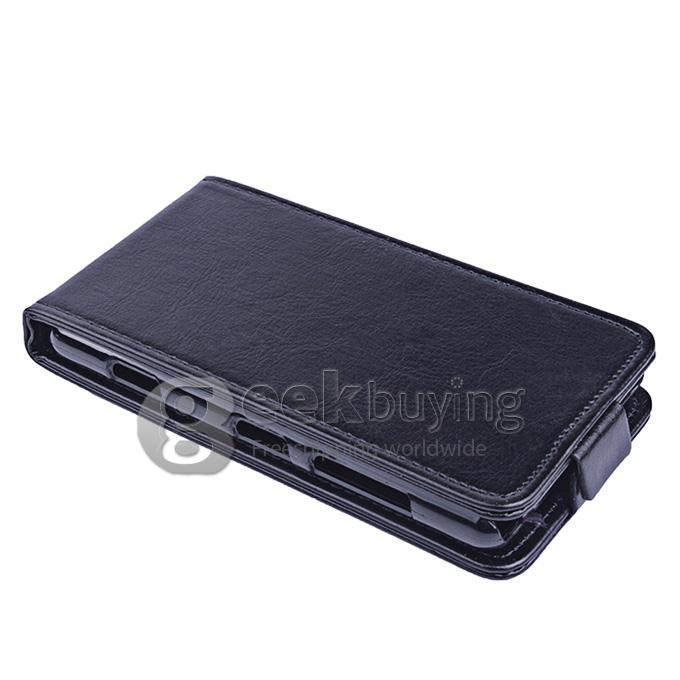 Protective Hard Cover Flip Stand Leather Case for Nokia Lumia 820 - Black