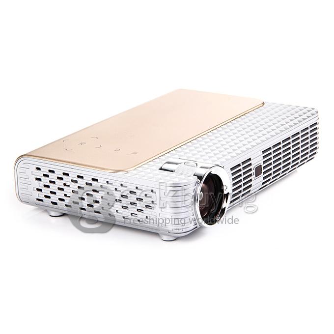 P722 Smart Android 3D Projector 300 Lumens ATM7039 1G RAM 16G ROM 2.4G/5G WIFI Bluetooth WXGA 1280x800P - Gold