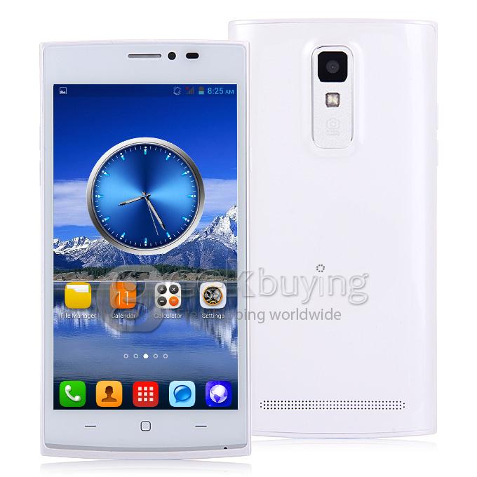 JIAKE V17 5.0inch Android 4.4 Phone QHD MTK6572 Dual Core 1.2GHz 512MB RAM 4GB ROM 2.0MP+0.3MP 3G GPS Smartphone - White