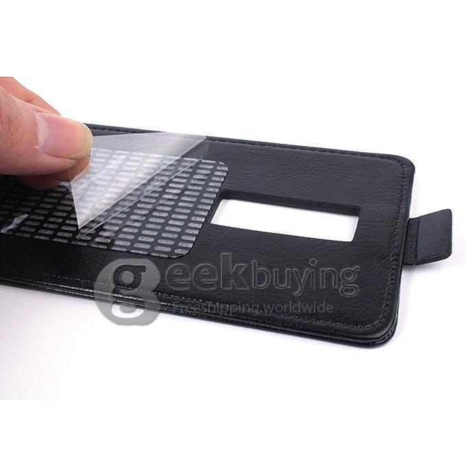 Protective Hard Cover Flip Stand Leather Case for Leagoo Lead 1 -Black