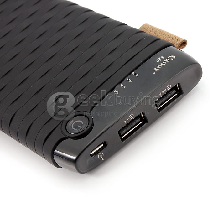 Cager S20 External Dual USB 10000mA Backup Power Bank Battery Charger 2.1/1A for iPhone6 Plus SAMSUNG Phone Tablet Black