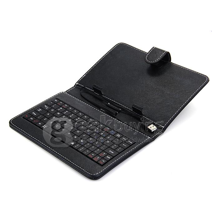 Universal Leather Keyboard Holster Case for 7 Inch Tablet PC - Black