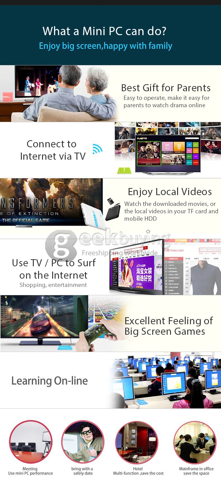 VOYO Windows 8.1 Mini PC Intel Z3735F Quad Core 2G/32G WIFI XBMC KODI Bluetooth HDMI OTG with 1000mAh Battery - Blue