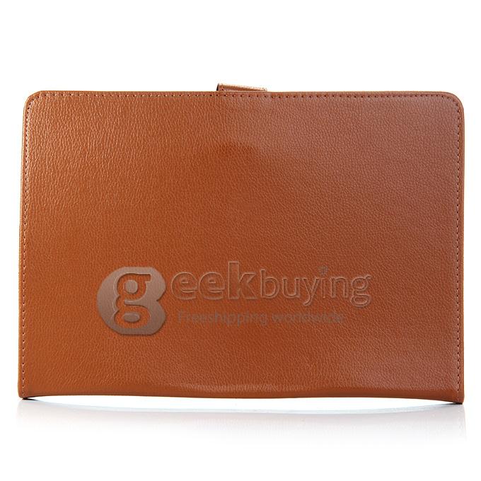 10 Inch General Tablet PC Built-in Card Buckled Up and Down Activities Leather Case- brown