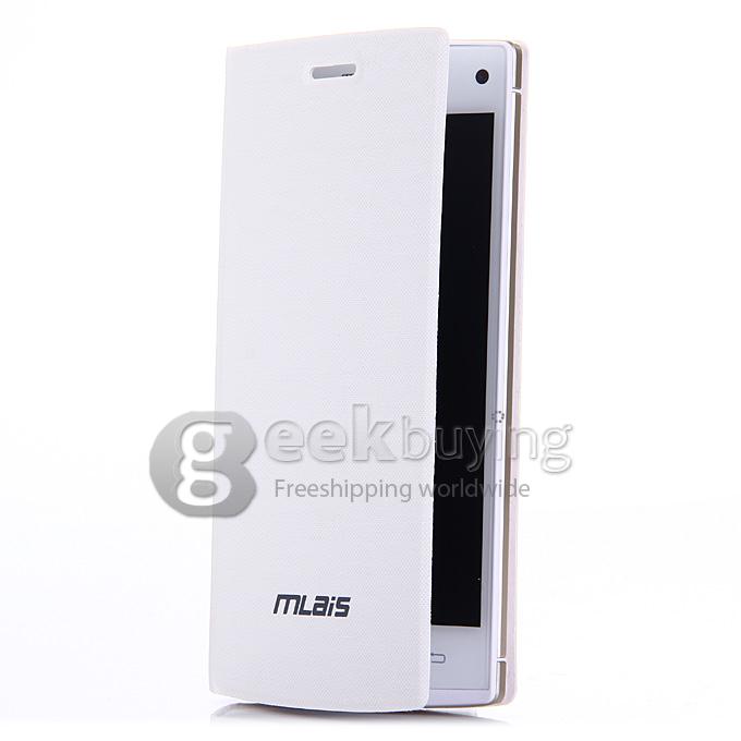 Original High Quality Protective PU Leather Hard Flip Cover Shell for MLAIS M9 Smartphone - White
