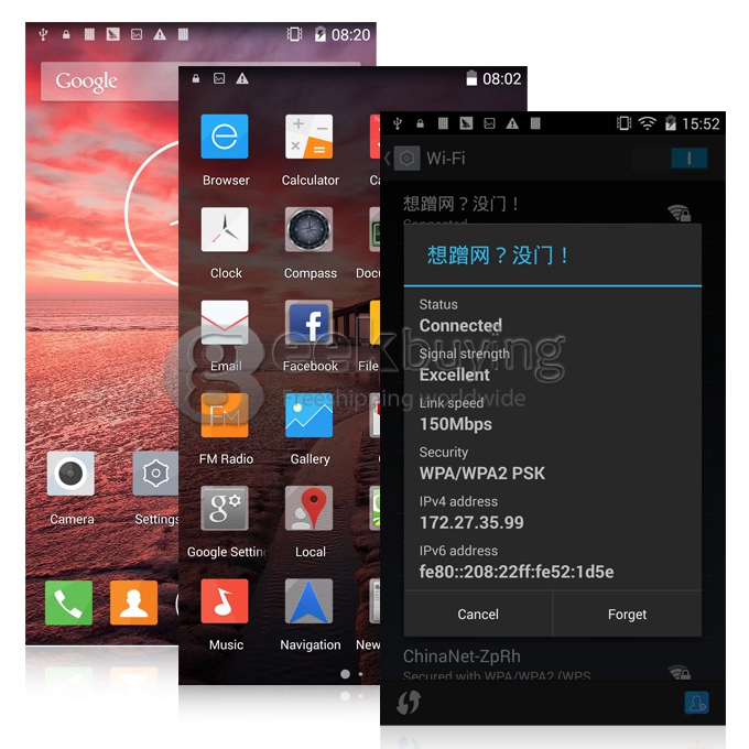 ZOPO ZP920 4G LTE Android 4.4 Smartphone 5.2 Inch IPS FHD Screen MTK6752 Octa Core 2GB RAM 16GB ROM 13.2MP GPS Wifi Miracast - Black