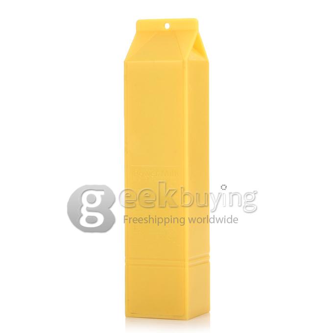 Portable Milk Box Style 2600mAh External Power Bank Battery Charger for Smartphone - Yellow