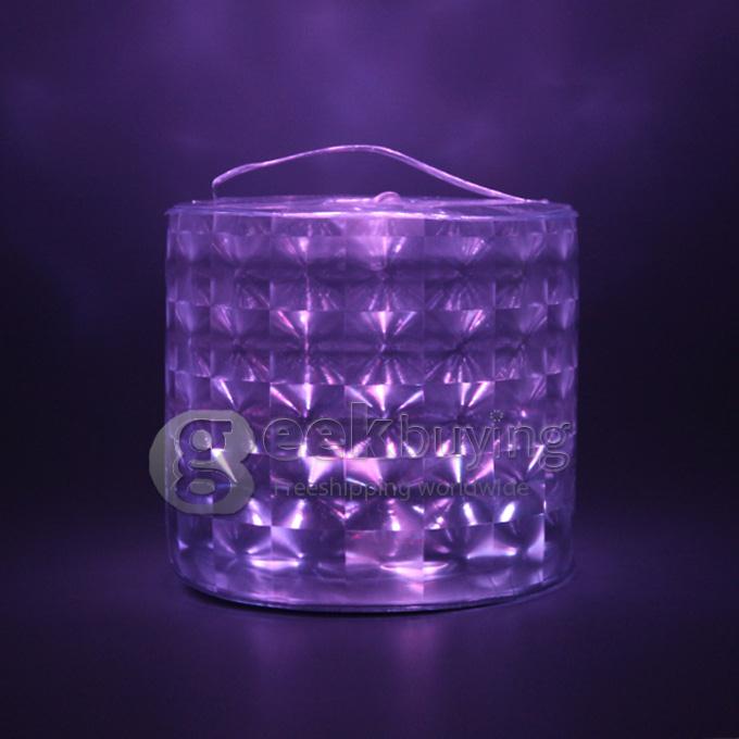 RC01 6W Color Changing Inflatable 10 LED Solar Lantern / Camping Light / Garden Lamp RGB with Remote Control