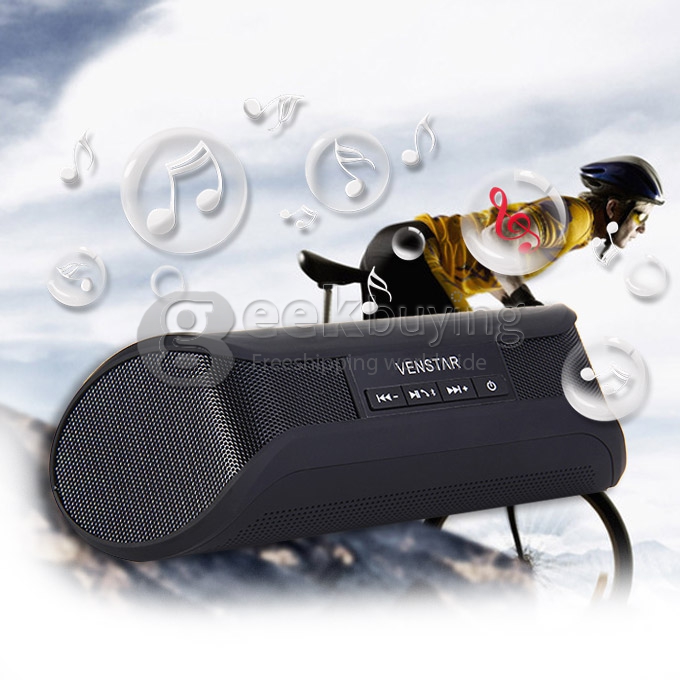 VENSTAR Taco Portable Wireless Outdoor Sport NFC Bluetooth V3.0 Speakers with 1400mAh Rechargeable Battery - Black