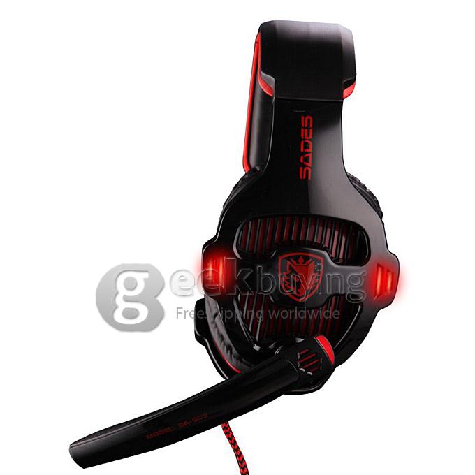 SADES SA-903 Wired USB Gaming 7.1 Sound Channel Headsets Headphone Stereo Surround Sound Earphone with MIC - Black