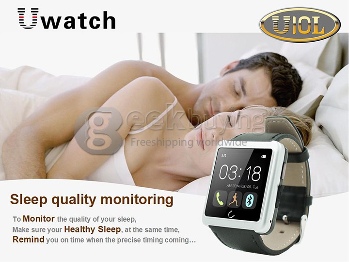 U10L U Watch Normal Waterproof Anti-lost Bluetooth Smart Dial Bracelet Watch for iPhone Samsung Android Phone - Silver
