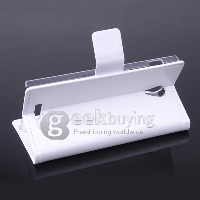 Protective Hard Cover Flip Stand Leather Case for Nibiru H1 -White