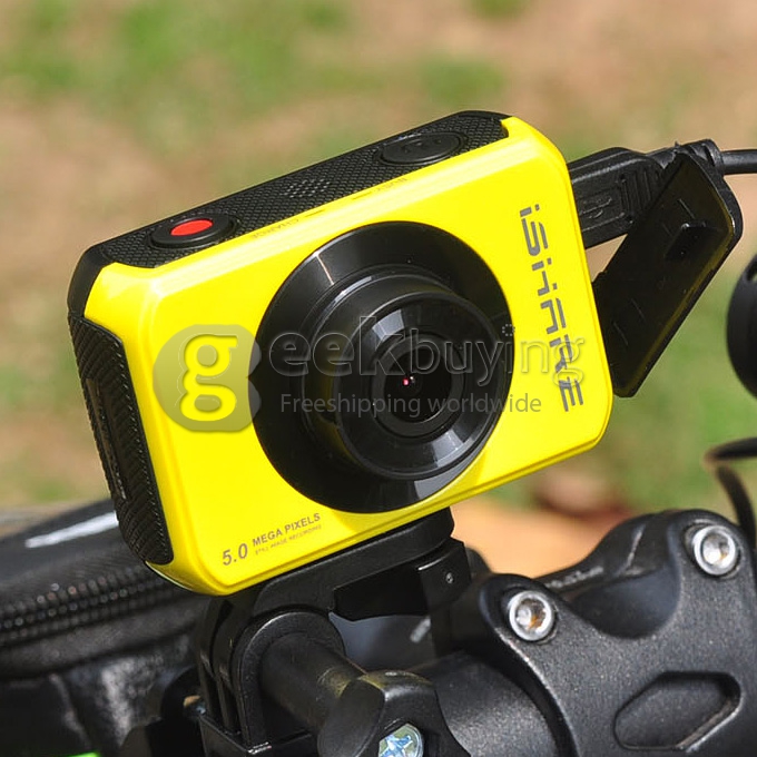 ISHARE S200 Mini Action Sports Camera Standard Version Novatek 12MP 1080P 140 Degree Lens 2.0 Inch HD Camcorder Car DVR-Yellow