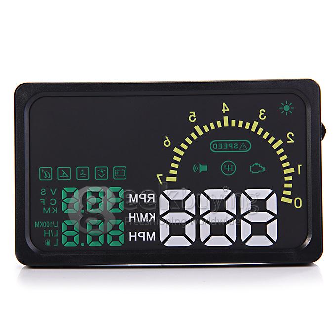 I5 6inch LED OBDII HUD Head Up Display Over Speed Warning Tire Indicator