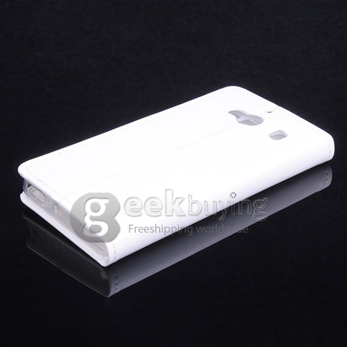 Protective Hard Cover Flip Stand Leather Case for Xiaomi Redmi 2 - White