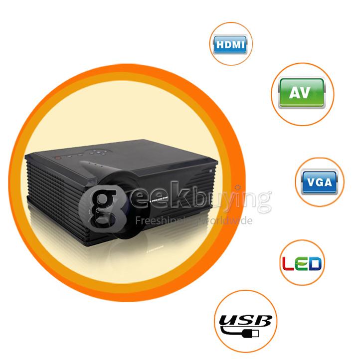 ProHome PH580S LED Projector Multimedia HD 1080P 1280*800 3200 Lumens HDMI USB VGA for Smartphone Home Theater Black