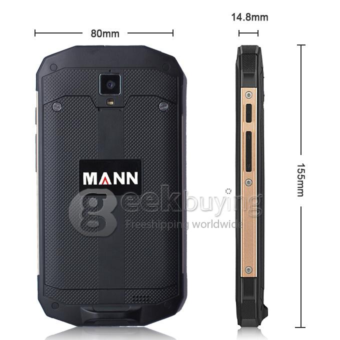 MANN ZUG 5S IP67 5.0inch Waterproof Rugged Phone Android 4.4 1GB 8GB Qualcomm MSM8926 Quad Core 1.2GHz 8.0MP 4G LTE-Gold