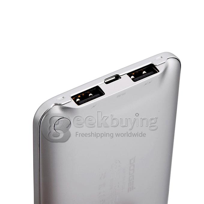 DOOGEE ARMOR-4000 4000mAh Universal Li-Polymer Dual USB Power Bank for IPHONE / Samsung Smartphone - Silver