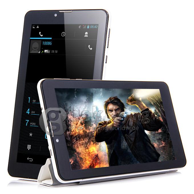 F729-6 3G Phone Call 7 Inch Tablet PC Android 4.2 MTK6572 1024*600 Pixels Capacitive Screen BT - White