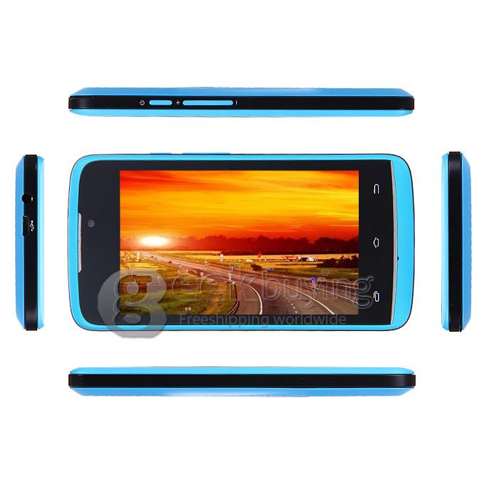 H-mobile F5 4.0 Inch Android 4.2 OS Cell Phone MTK6572 Dual Core 1.0GHz Smartphone 2.0MP Bluetooth WIFI - Blue