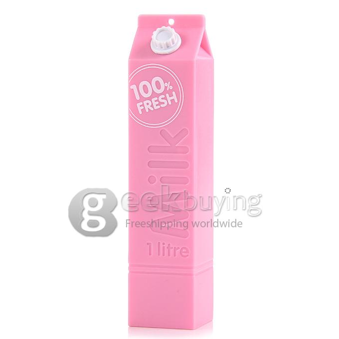 Portable Milk Box Style 2600mAh External Power Bank Battery Charger for Smartphone - Pink