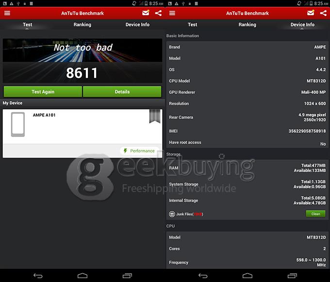 Ampe A101 Dual Core Tablet PC 10.1 Inch Android 4.4 8GB ROM GPS BT - White&Silver