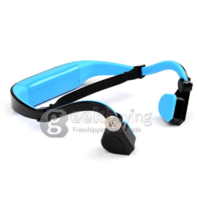 Bone Conduction Sports Wireless Bluetooth Headphone Headset Handsfree with Mic - Blue