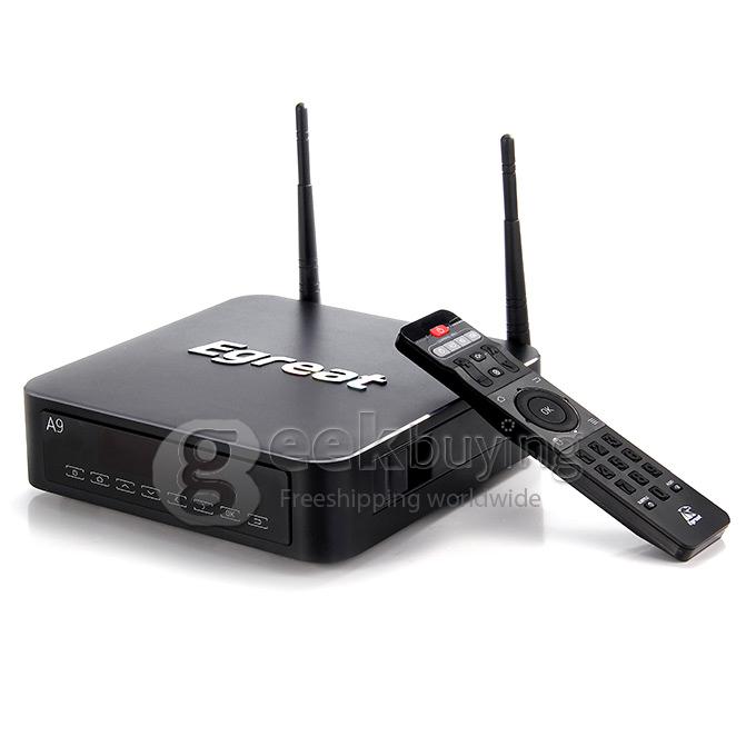 Egreat A9 Android 4K Media Player Mstar MSO9180-DB2 2G RAM 16G ROM 2.4G/5G WIFI 7.1ch Passthrough SATA USB 3.0 Bluetooth - Black