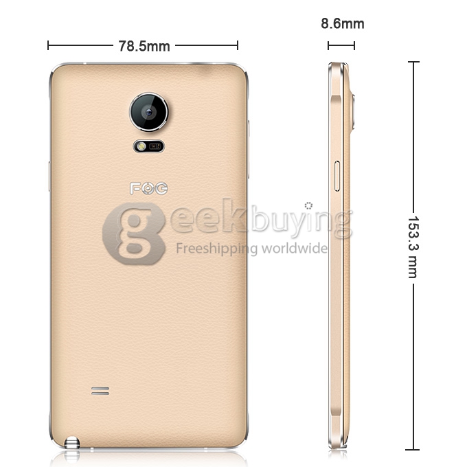 FOG N4 5.7 inch IPS HD Screen Android 4.4 MTK6592 OctaCore 1.7GHz Smartphone 1GB+16GB 13.0MP+5.0MP 3G/GPS - Golden