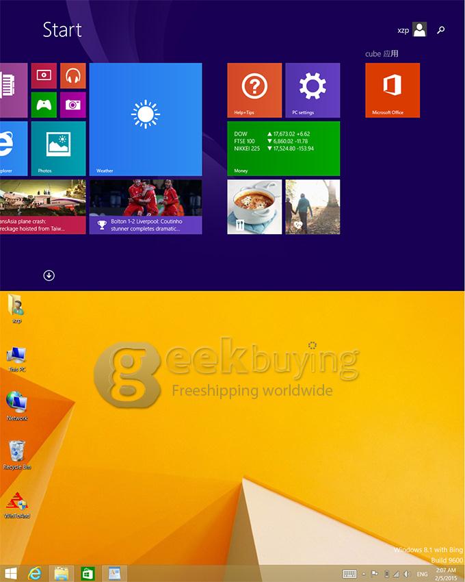 Cube iWork7 U67GT Dual Boot Intel Z3735F Quad Core 7