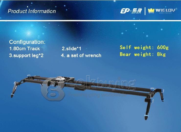 WIELDY Mini Carbon Fiber Rods Light 80cm Linear Camera Slider