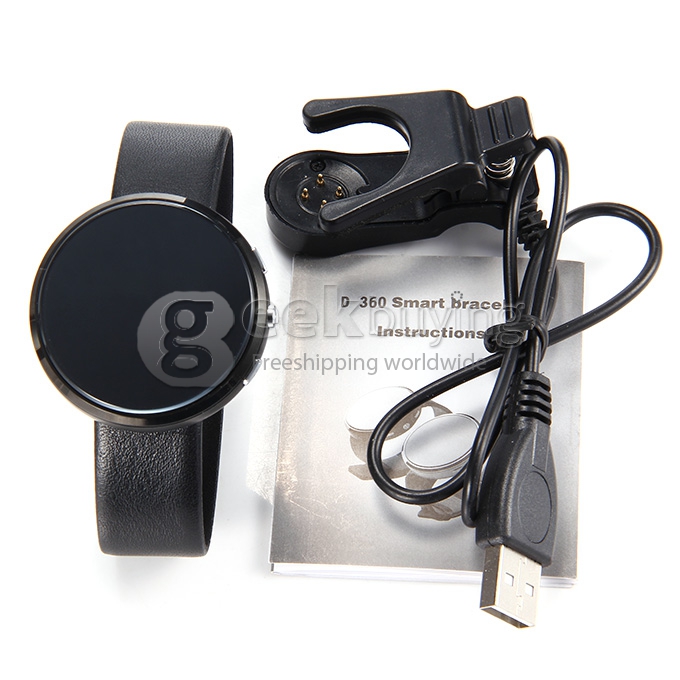 D360 Bluetooth 3.0 Smart Watch Sleep Tracker SMS Calls Answer Romote Camera - Black