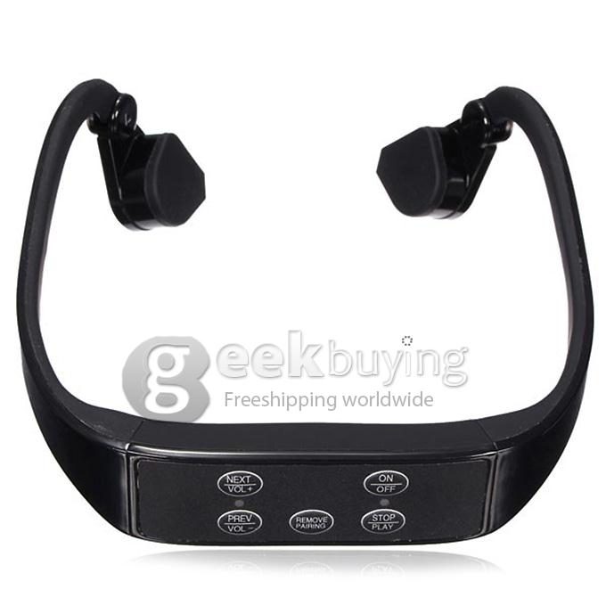 Bone Conduction Sports Wireless Bluetooth Headphone Headset Handsfree with Mic - Black