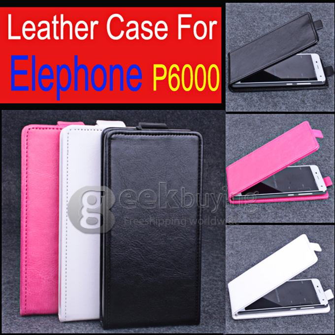Protective PU Leather Case Up and Down Flip with Holder for Elephone P6000 / Elephone P6000 Pro - Black