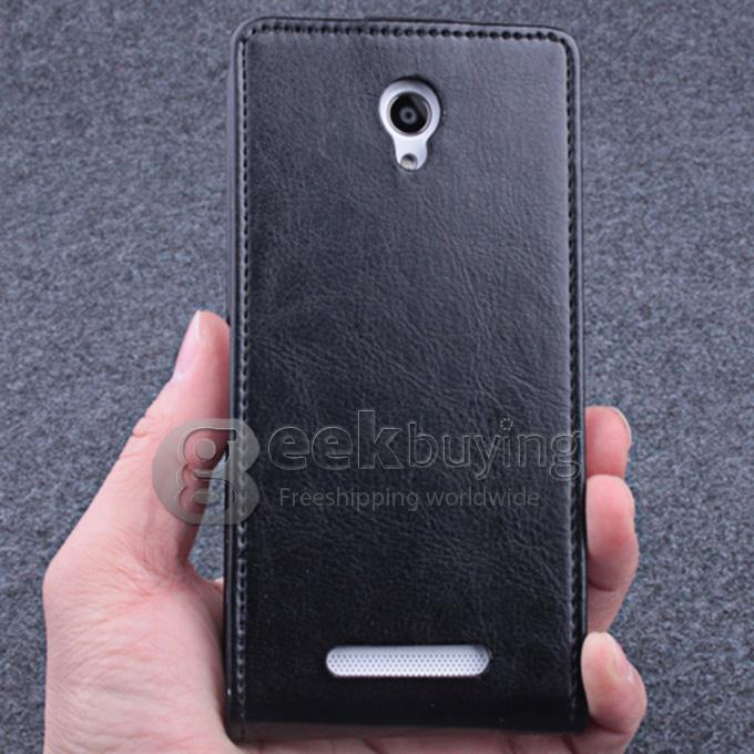 Protective PU Leather Case Up and Down Flip with Holder for Elephone P6000 / Elephone P6000 Pro - Black