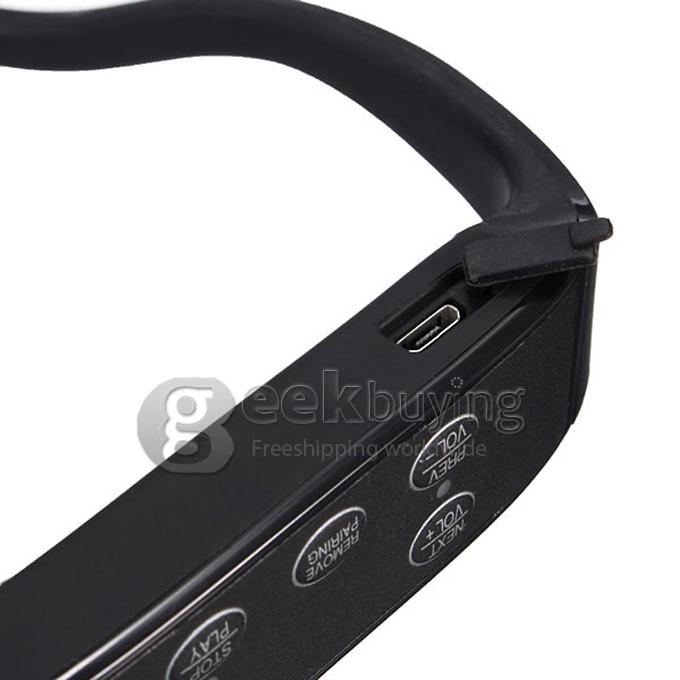 Bone Conduction Sports Wireless Bluetooth Headphone Headset Handsfree with Mic - Black