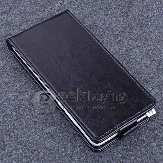 Protective PU Leather Case Up and Down Flip with Holder for Elephone P6000 / Elephone P6000 Pro - Black