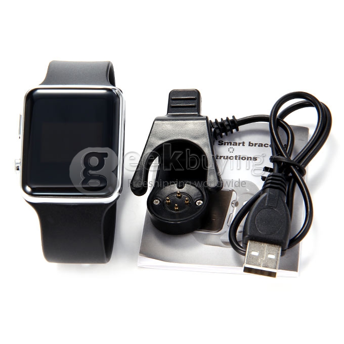 D Watch Bluetooth 3.0 Smart Wrist Watch Find Phone SMS SYNC Remote Camera Pedometer Sleep Monitor - Black