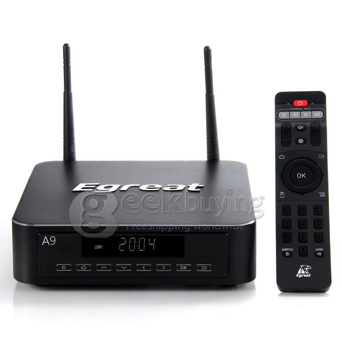 Egreat A9 Android 4K Media Player Mstar MSO9180-DB2 2G RAM 16G ROM 2.4G/5G WIFI 7.1ch Passthrough SATA USB 3.0 Bluetooth - Black
