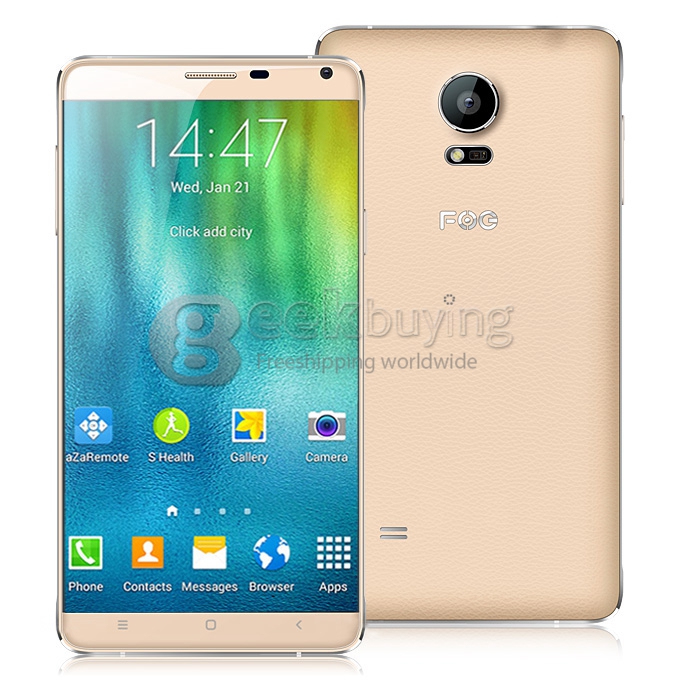 FOG N4 5.7 inch IPS HD Screen Android 4.4 MTK6592 OctaCore 1.7GHz Smartphone 1GB+16GB 13.0MP+5.0MP 3G/GPS - Golden
