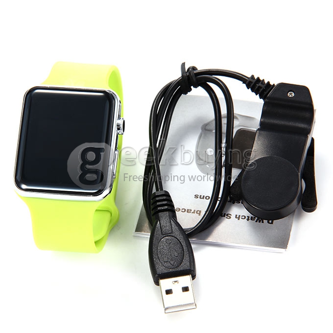D Watch Bluetooth 3.0 Smart Wrist Watch Find Phone SMS SYNC Remote Camera Pedometer Sleep Monitor - Green