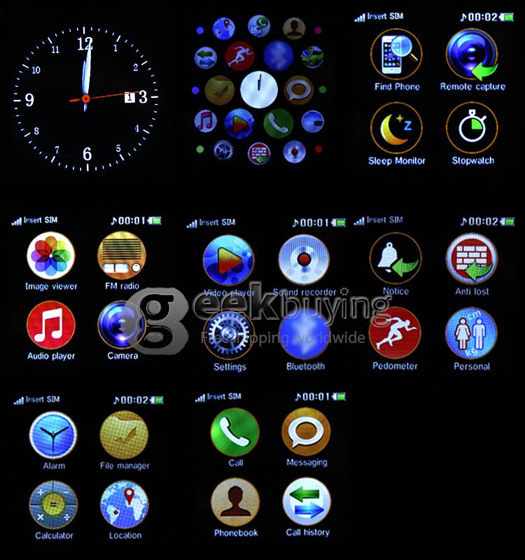 Rwatch G18 Smart Watch Phone Bluetooth Intelligent Wristwatch Camera Single SIM - Golden