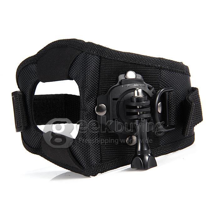 Universal 360 Degree Rotate Glove Style Wrist Band Mount Strap For Gopro Hero SJ4000 SJ5000 Camera Accessories-Black