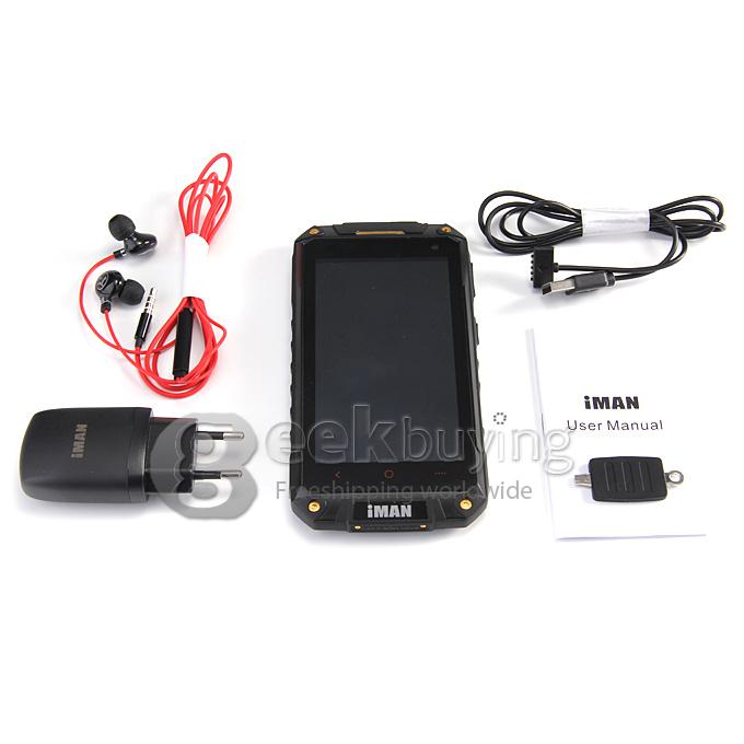 iMAN i6800 IP68 4.7inch Android 4.4 MTK6582 Quad Core 1.3GHz Smartphone 1GB 8GB 8MP 2MP 3G Miracast - Black